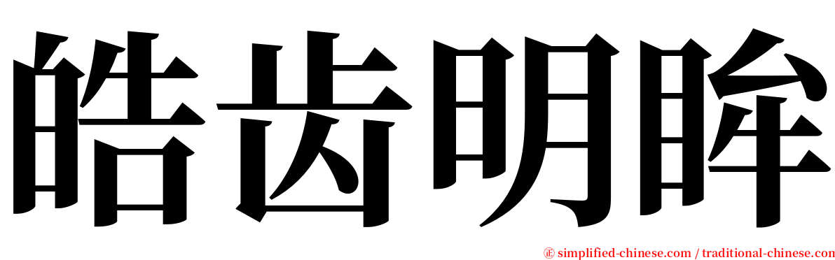 皓齿明眸 serif font