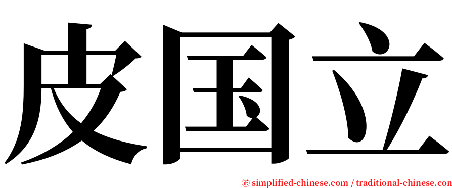 皮国立 serif font