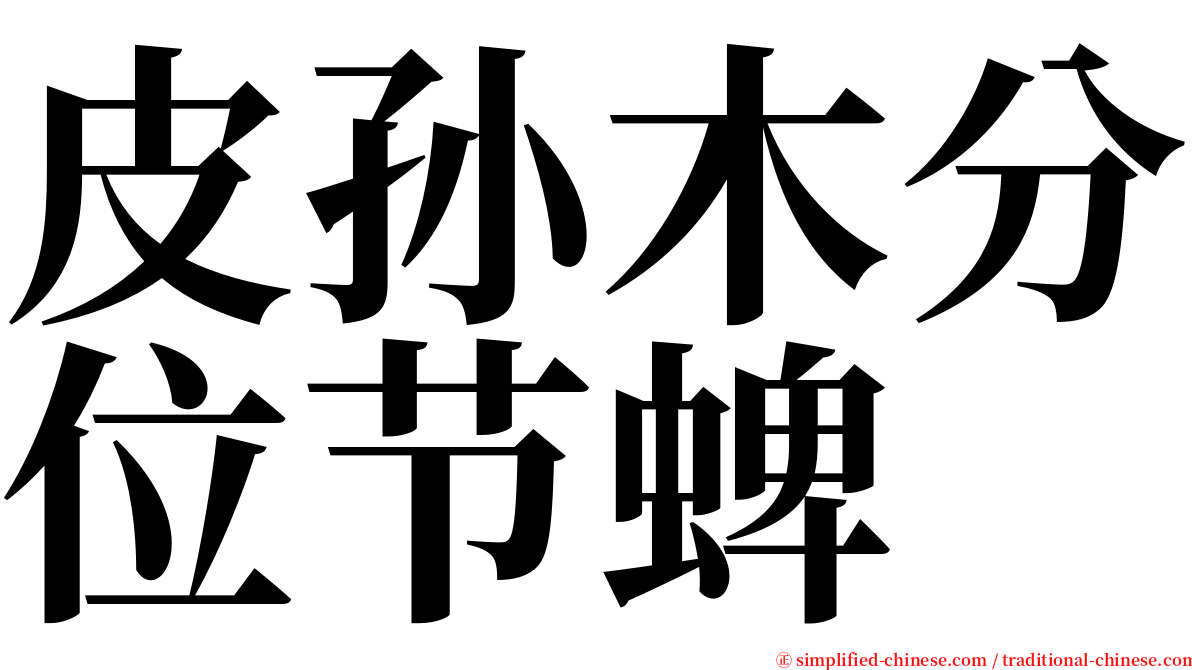 皮孙木分位节蜱 serif font