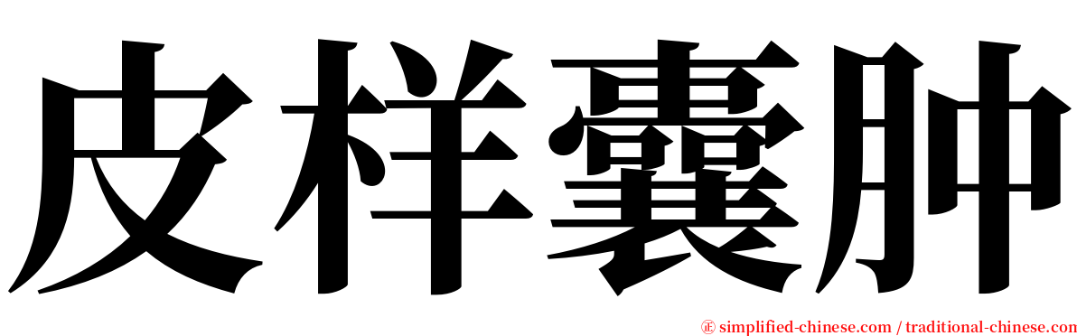 皮样囊肿 serif font