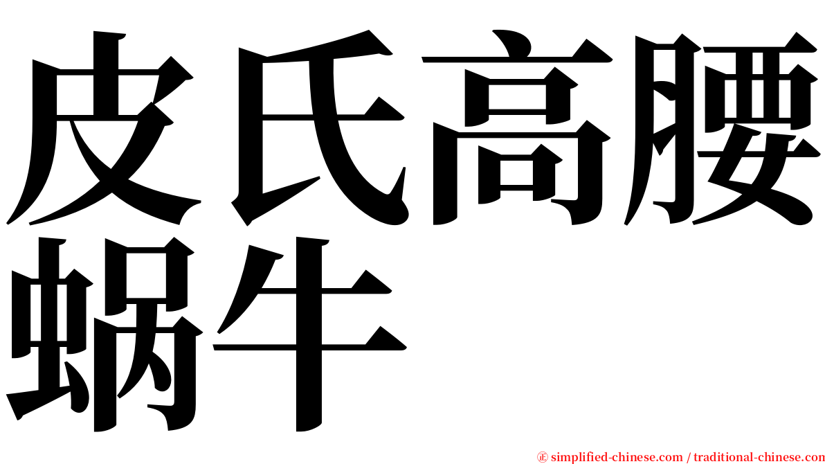 皮氏高腰蜗牛 serif font