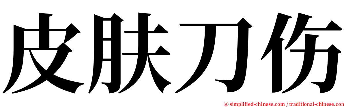 皮肤刀伤 serif font