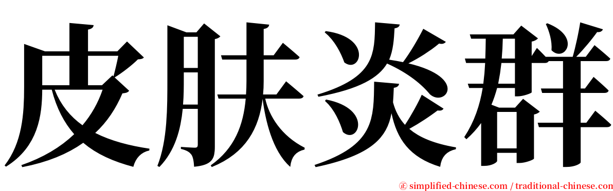 皮肤炎群 serif font