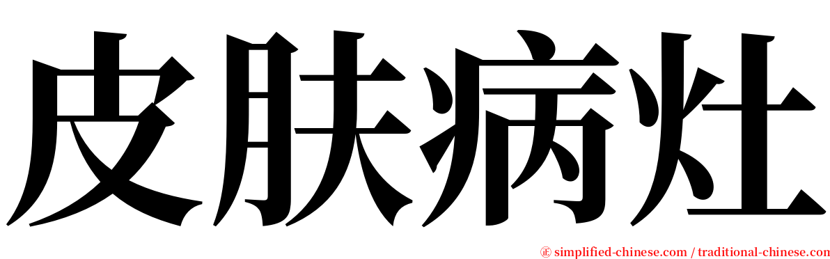 皮肤病灶 serif font