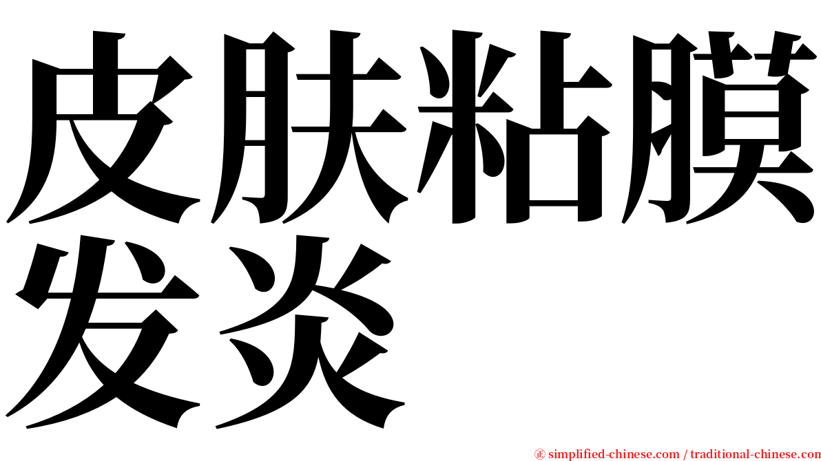 皮肤粘膜发炎 serif font