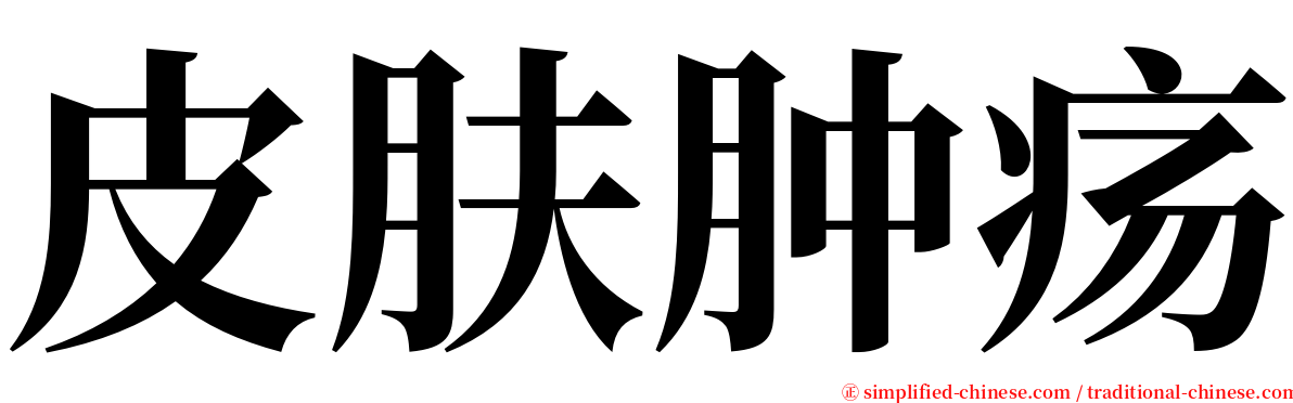 皮肤肿疡 serif font