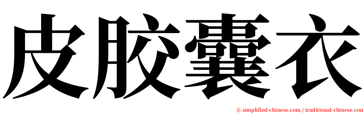 皮胶囊衣 serif font