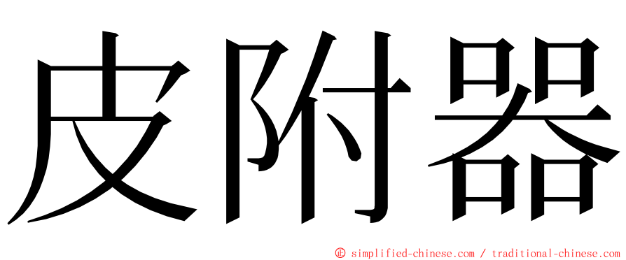 皮附器 ming font