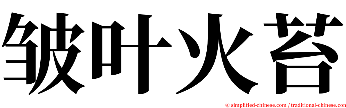 皱叶火苔 serif font