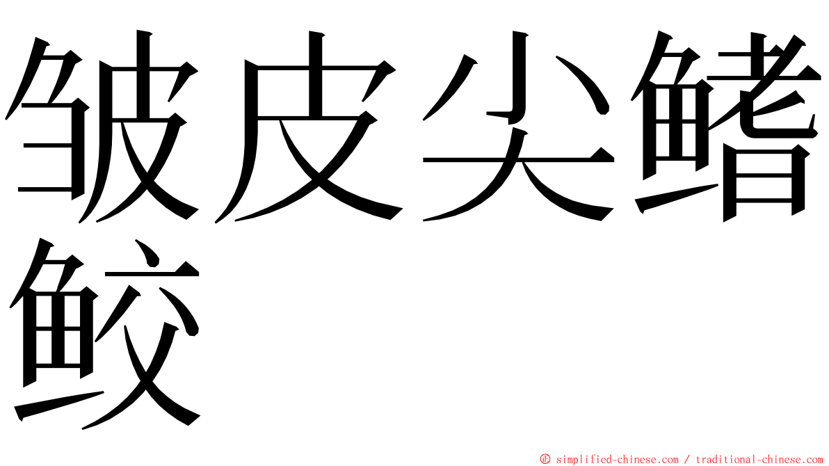 皱皮尖鳍鲛 ming font