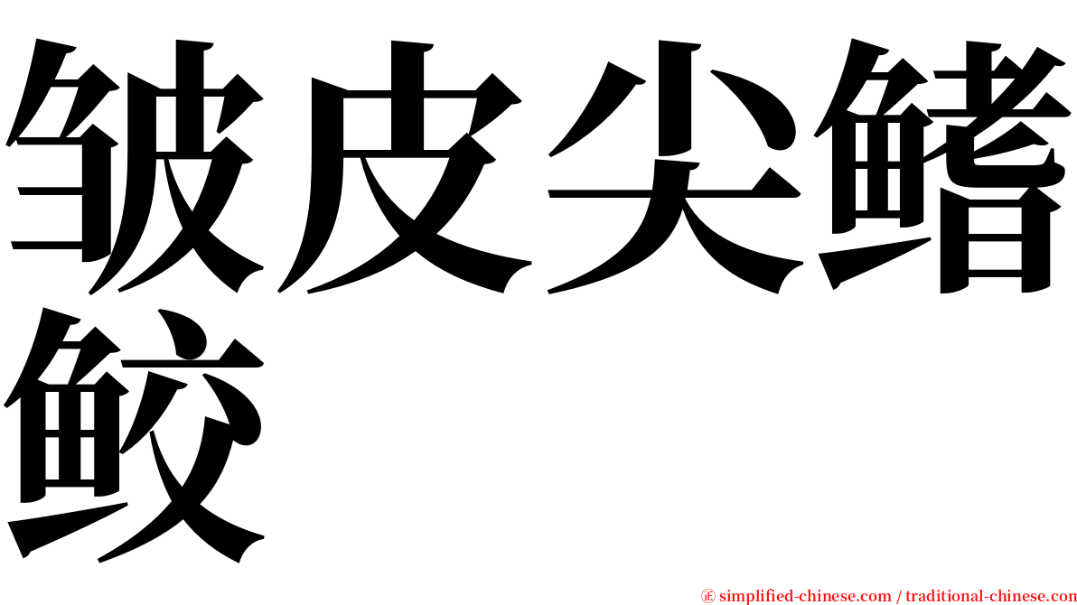 皱皮尖鳍鲛 serif font
