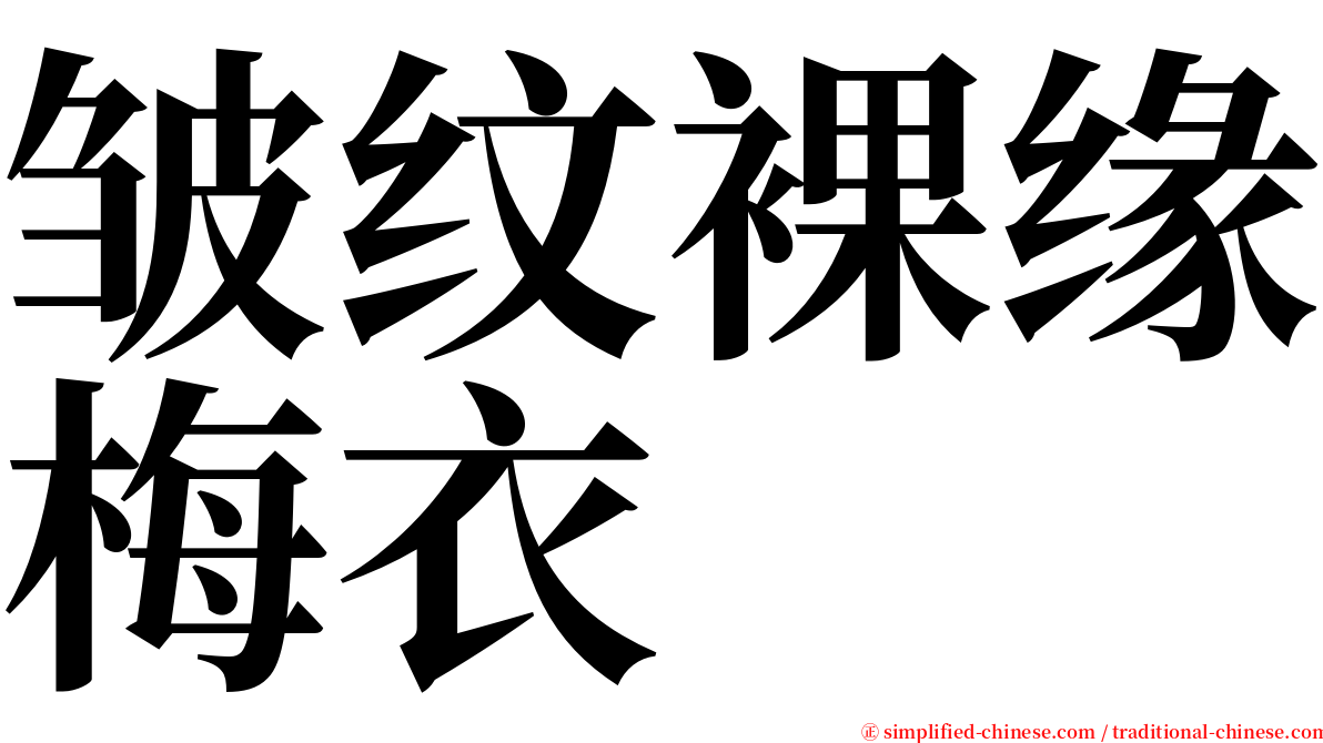 皱纹裸缘梅衣 serif font