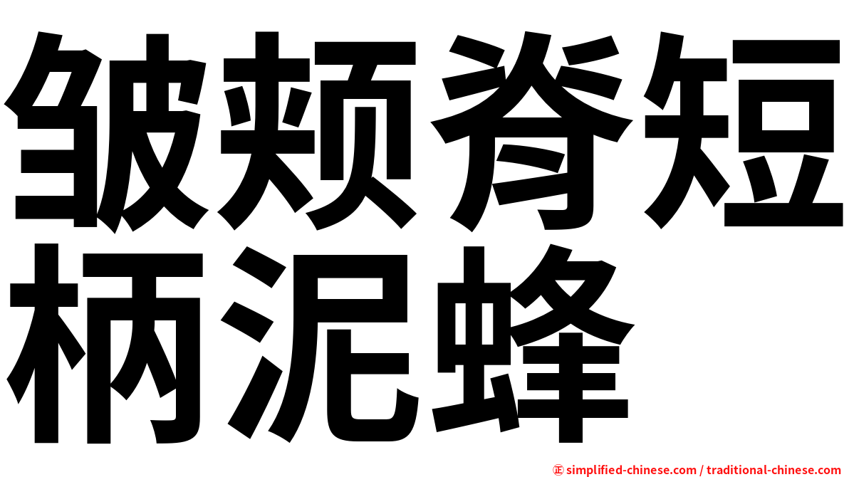 皱颊脊短柄泥蜂