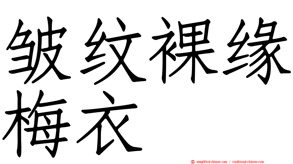 皱纹裸缘梅衣