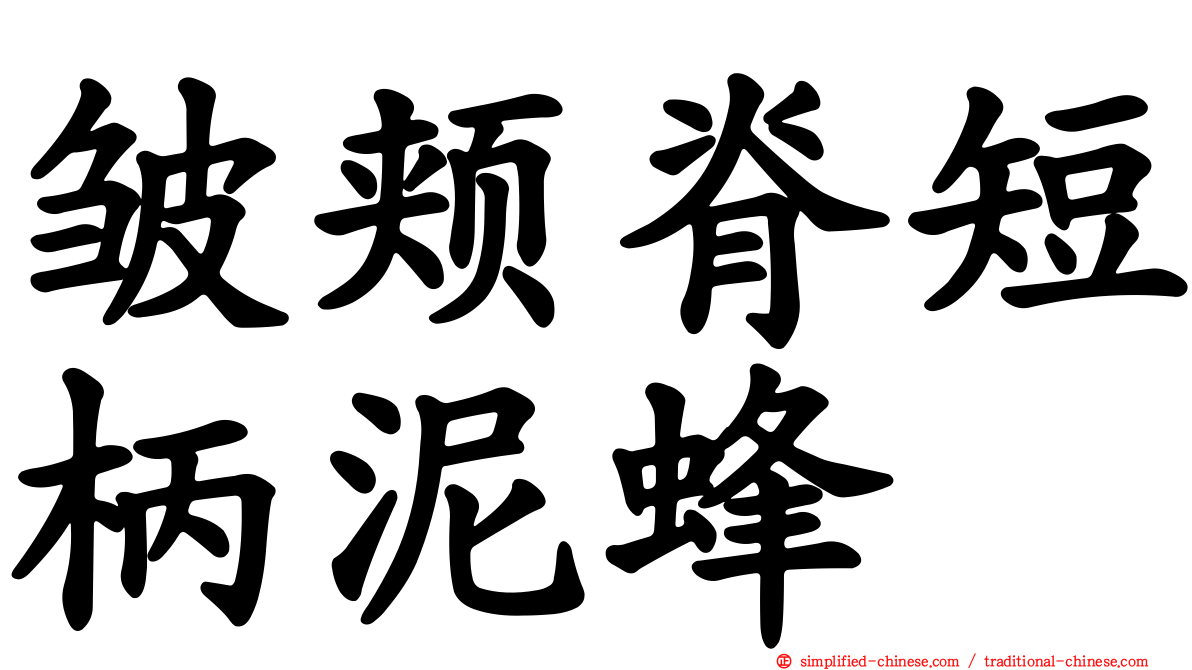 皱颊脊短柄泥蜂