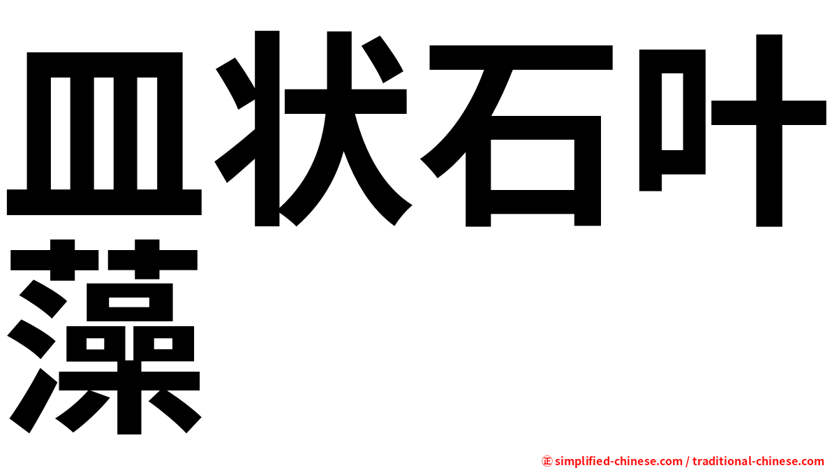 皿状石叶藻