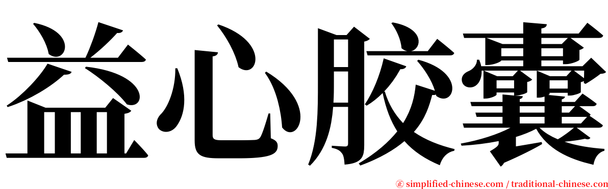 益心胶囊 serif font