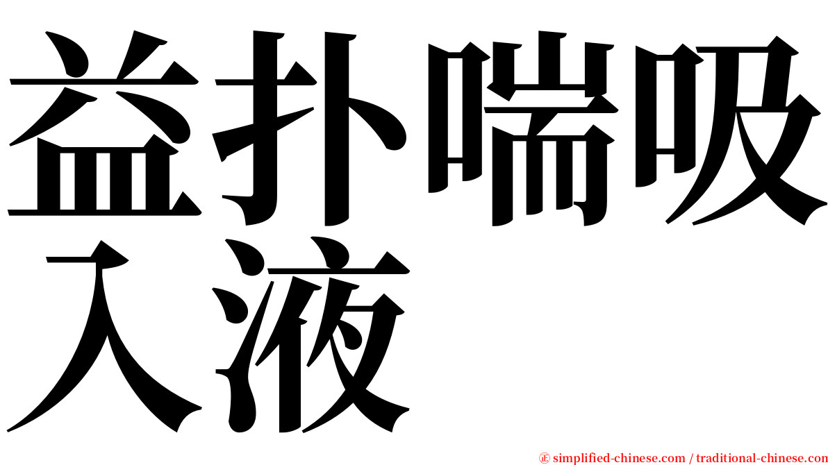益扑喘吸入液 serif font