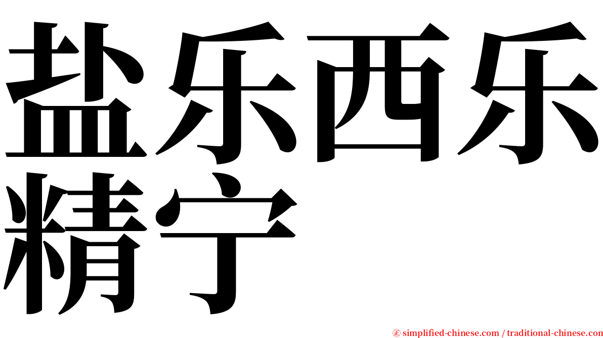 盐乐西乐精宁 serif font