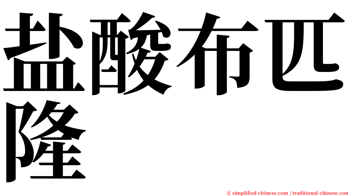 盐酸布匹隆 serif font