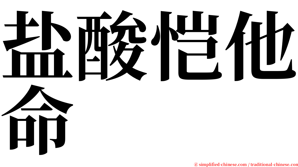 盐酸恺他命 serif font
