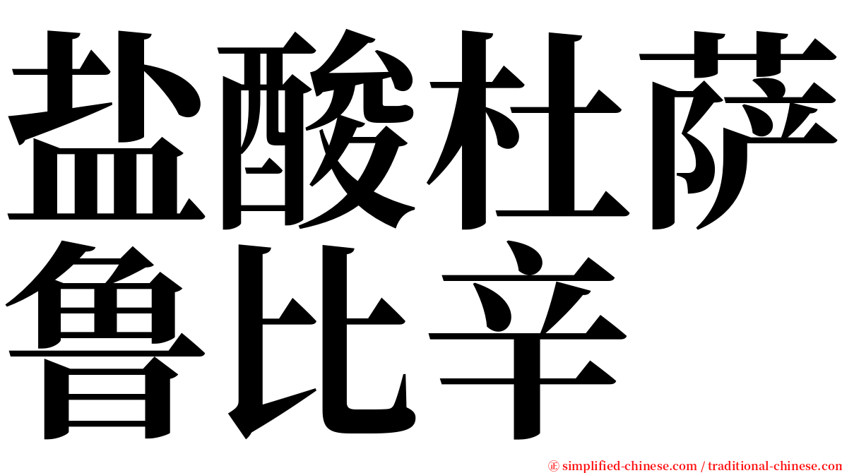 盐酸杜萨鲁比辛 serif font