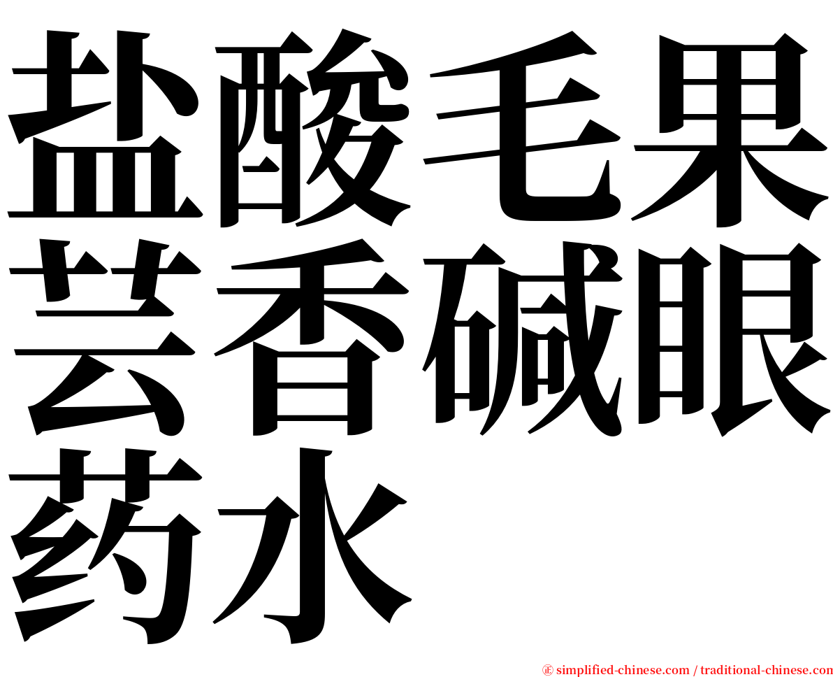 盐酸毛果芸香碱眼药水 serif font