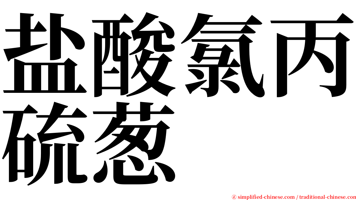 盐酸氯丙硫葱 serif font