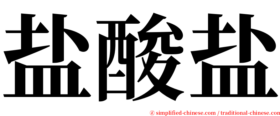 盐酸盐 serif font