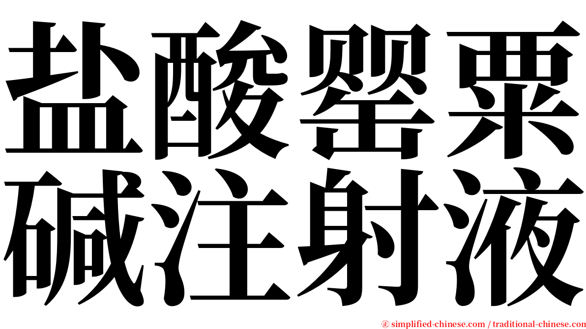 盐酸罂粟碱注射液 serif font