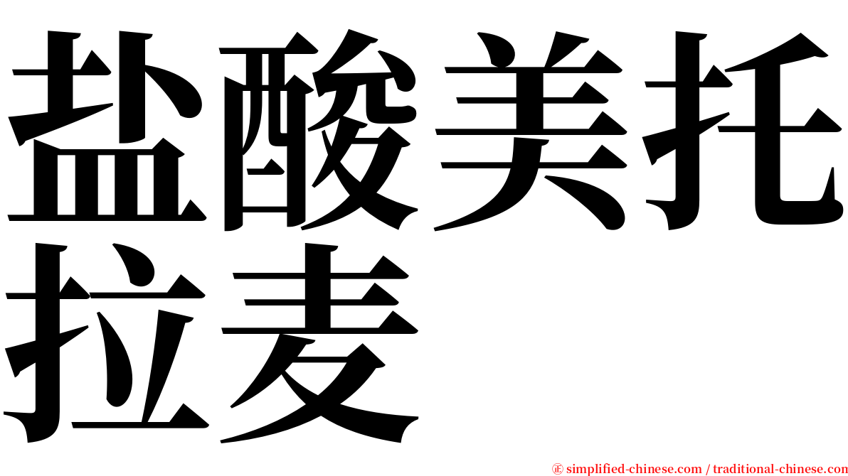 盐酸美托拉麦 serif font