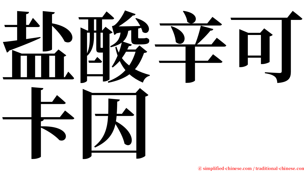盐酸辛可卡因 serif font