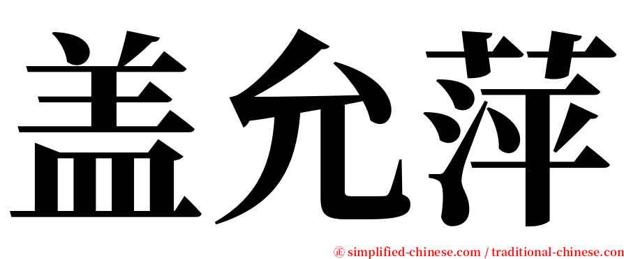 盖允萍 serif font