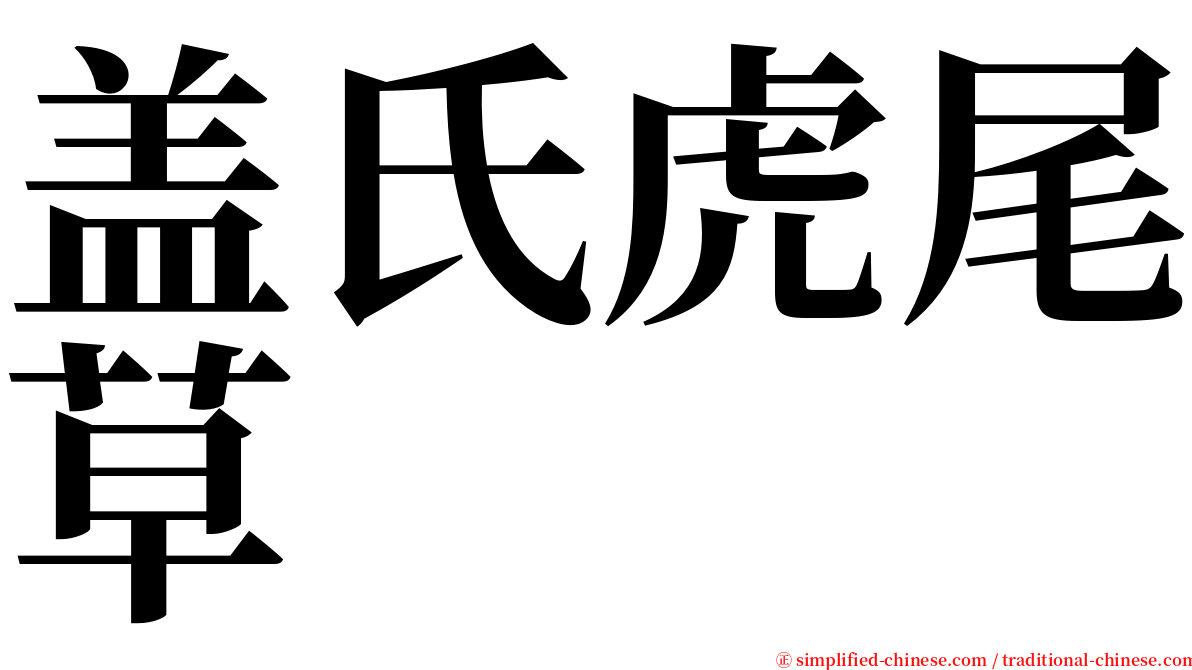 盖氏虎尾草 serif font