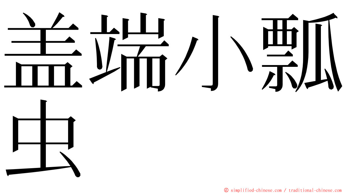 盖端小瓢虫 ming font