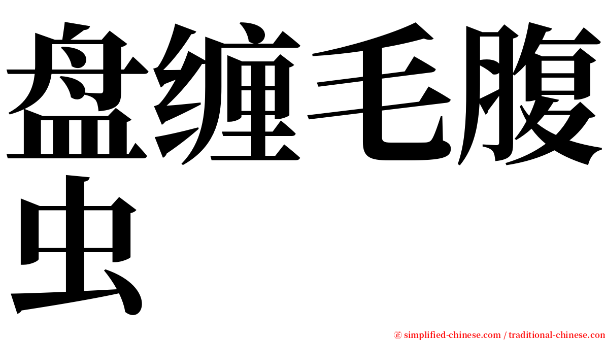 盘缠毛腹虫 serif font