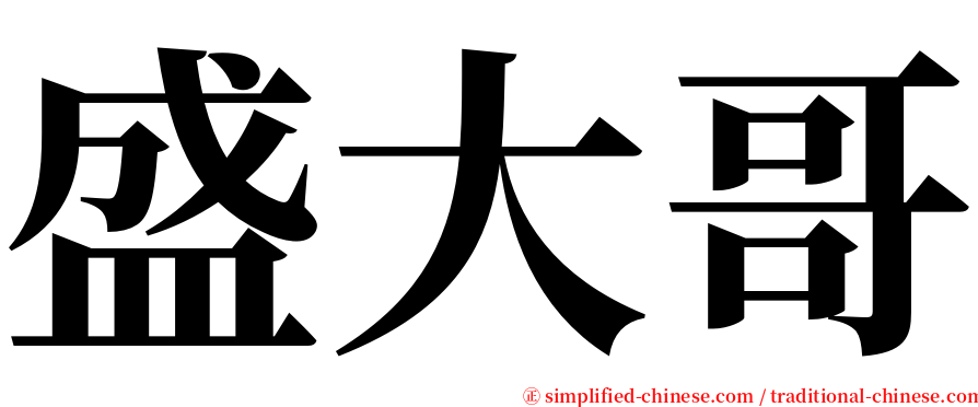 盛大哥 serif font