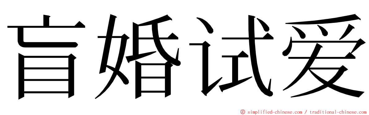 盲婚试爱 ming font