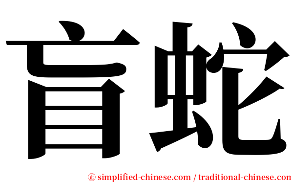 盲蛇 serif font