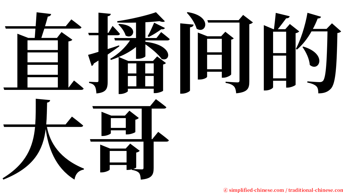 直播间的大哥 serif font
