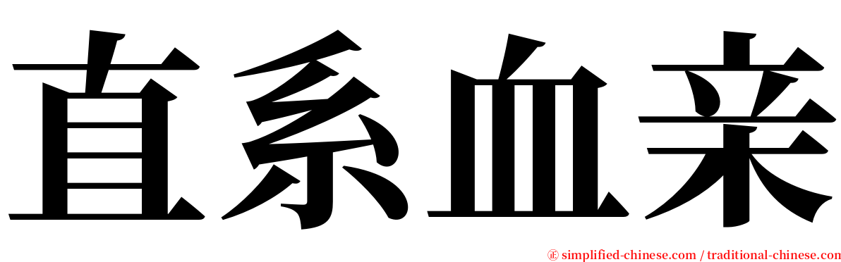 直系血亲 serif font