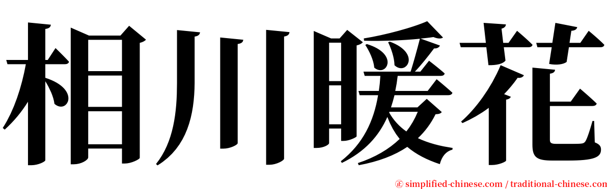 相川暖花 serif font