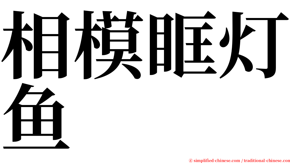相模眶灯鱼 serif font