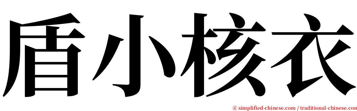 盾小核衣 serif font