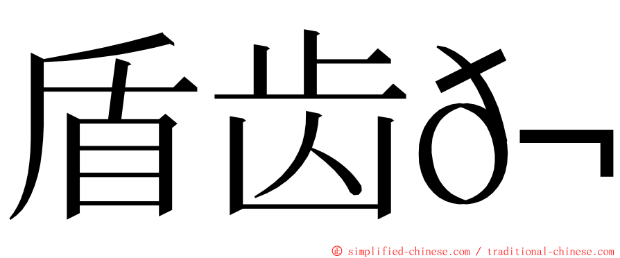 盾齿𬶭 ming font