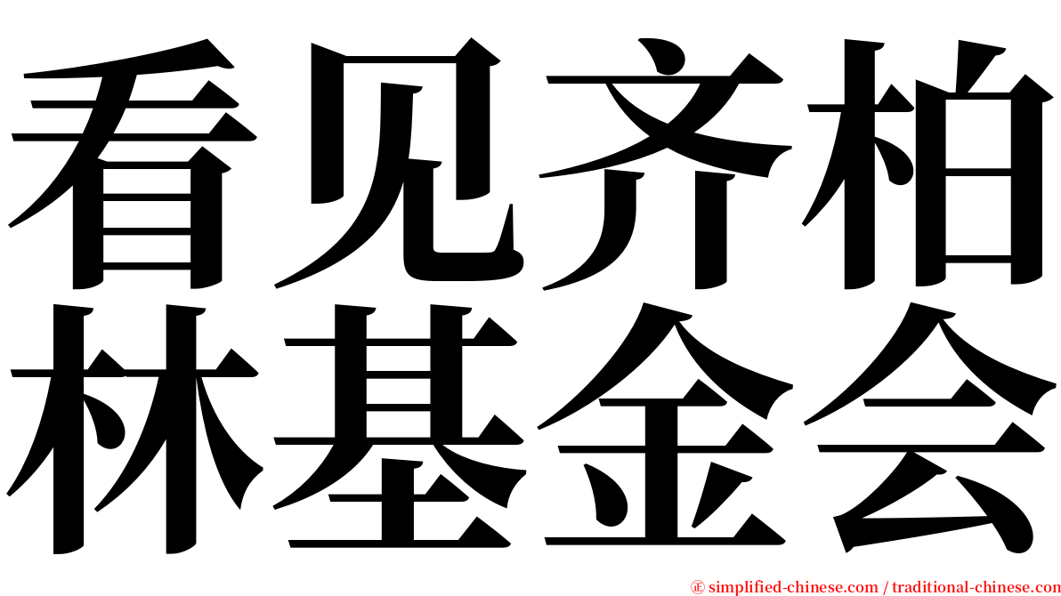 看见齐柏林基金会 serif font