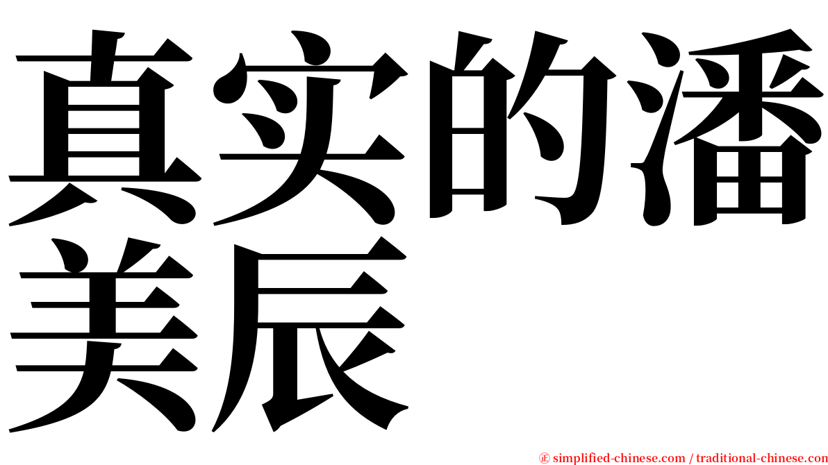 真实的潘美辰 serif font