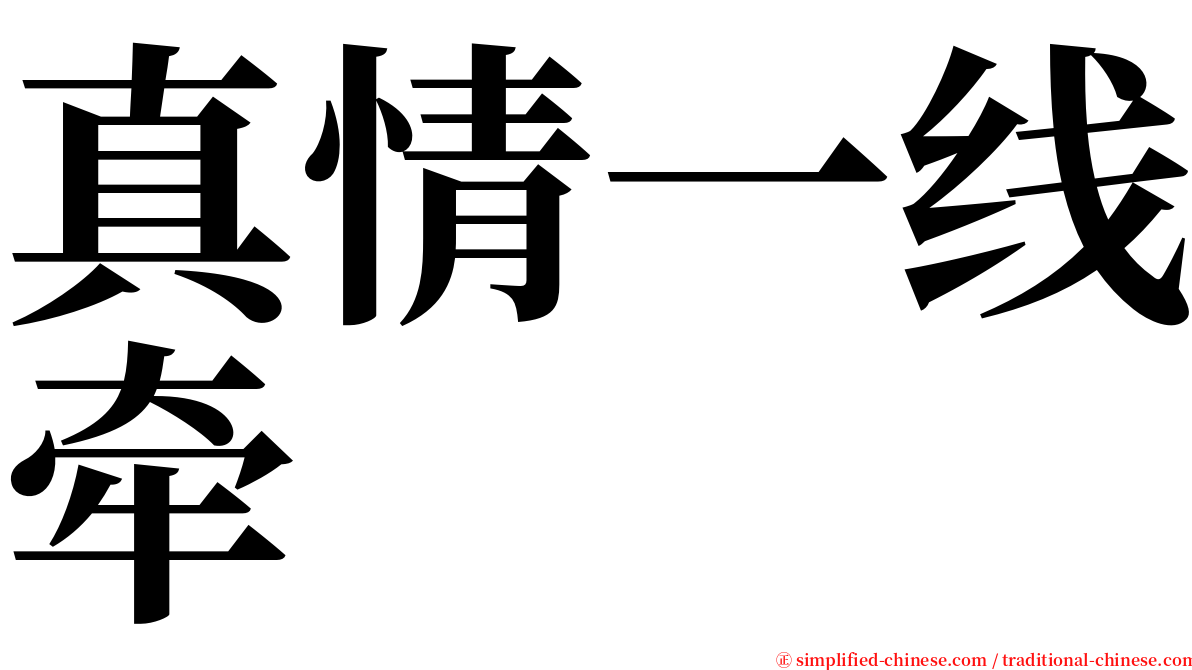 真情一线牵 serif font