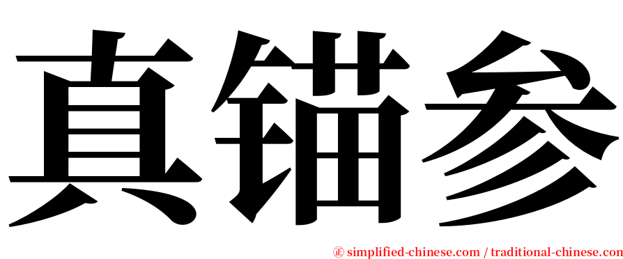 真锚参 serif font