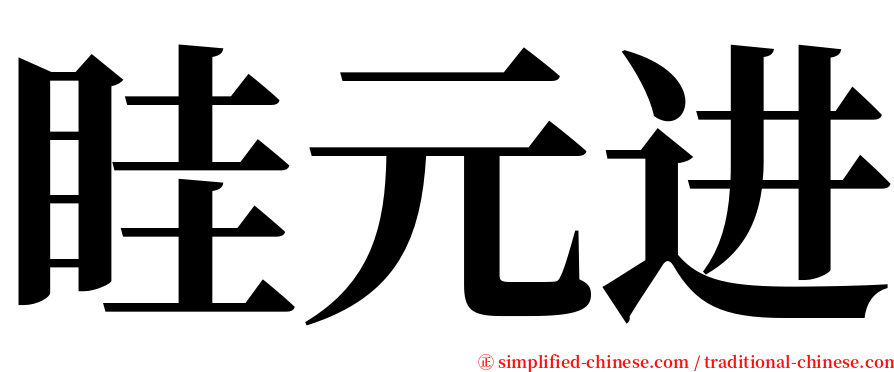 眭元进 serif font